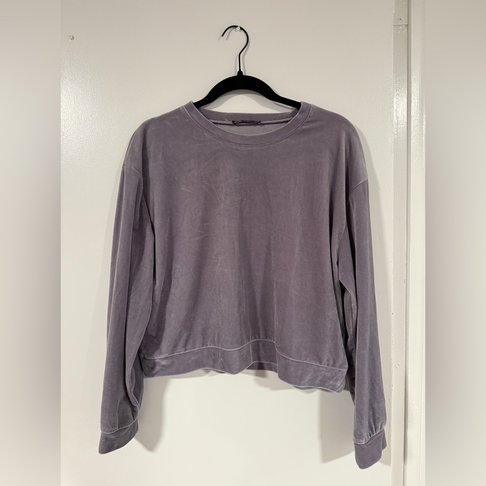 Zara Velour Cropped Shirt
